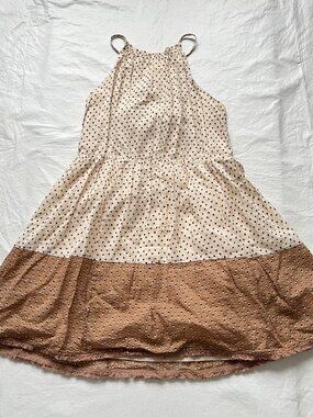Heartloom dress Brooke natural brown halter neck sleeveless Medium two tone